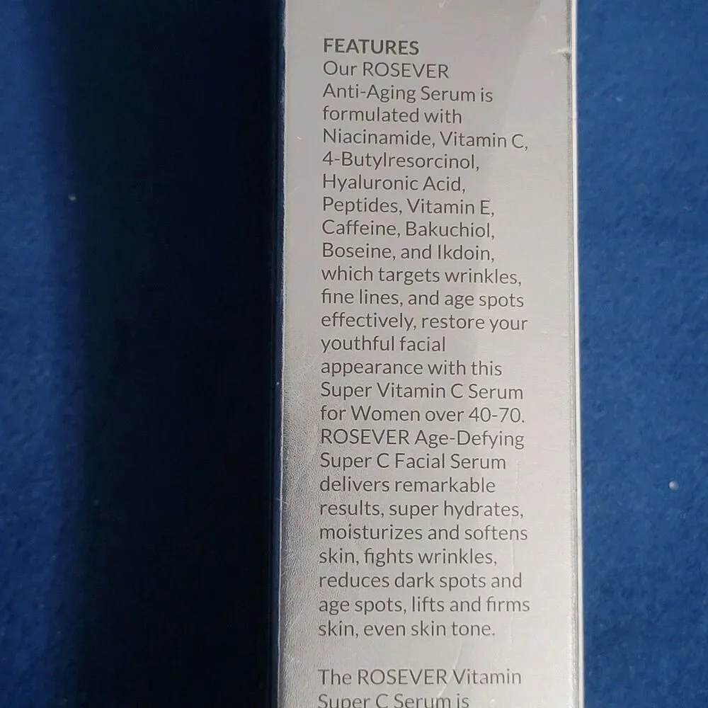 Set of 2 Rosever Super C Serum Hydrates Firms Lifts Targets Wrinkles Age Spots